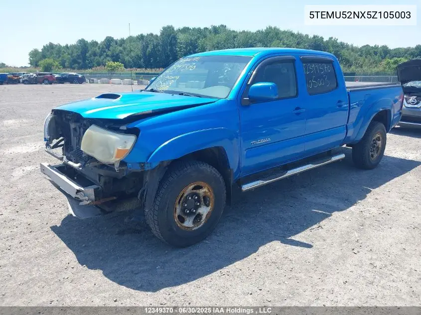 2005 Toyota Tacoma V6 VIN: 5TEMU52NX5Z105003 Lot: 12349370X