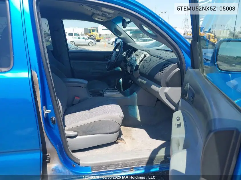 2005 Toyota Tacoma V6 VIN: 5TEMU52NX5Z105003 Lot: 12349370X