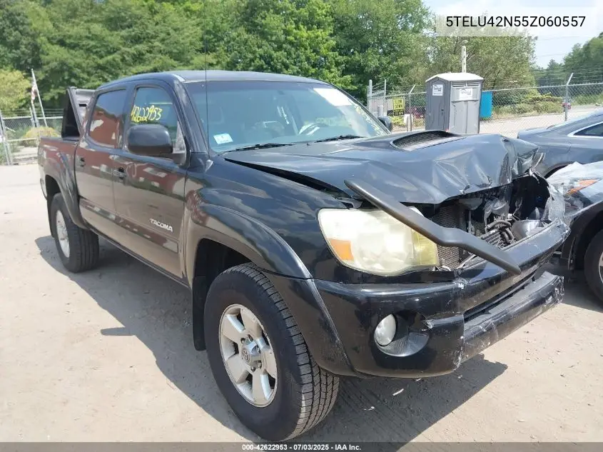 2005 Toyota Tacoma Base V6 VIN: 5TELU42N55Z060557 Lot: 42622953