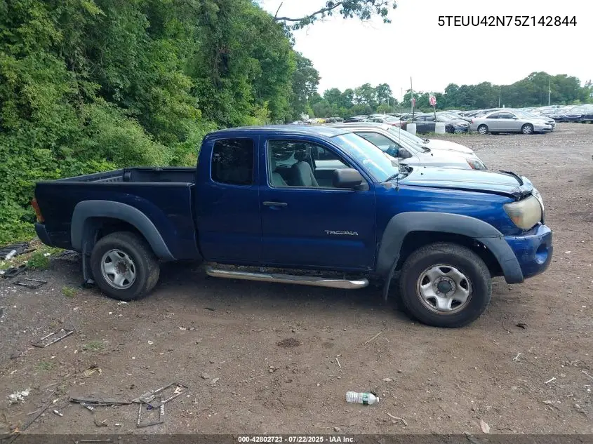 2005 Toyota Tacoma Base V6 VIN: 5TEUU42N75Z142844 Lot: 42802723