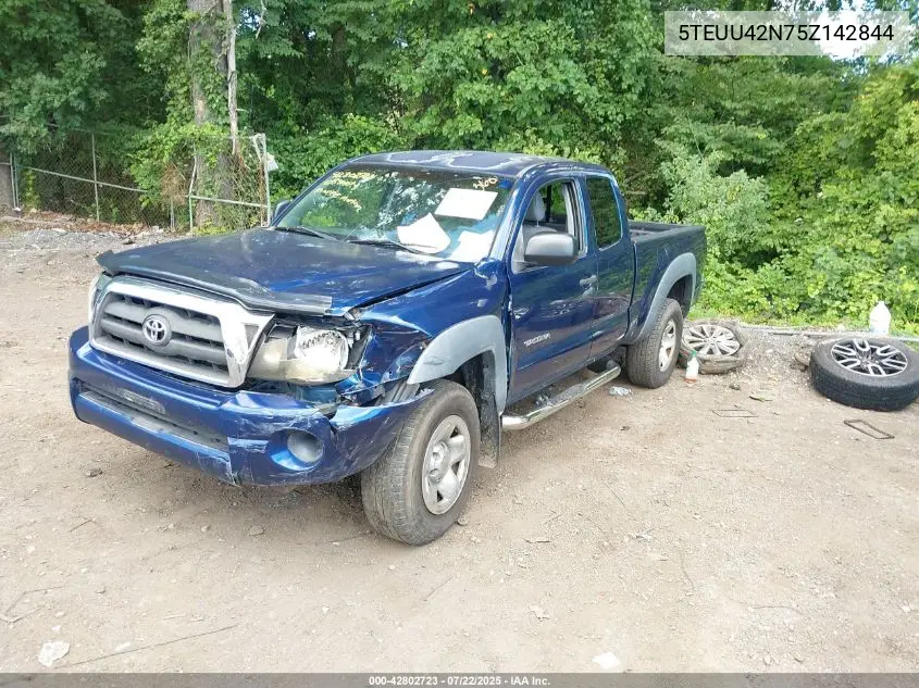 2005 Toyota Tacoma Base V6 VIN: 5TEUU42N75Z142844 Lot: 42802723