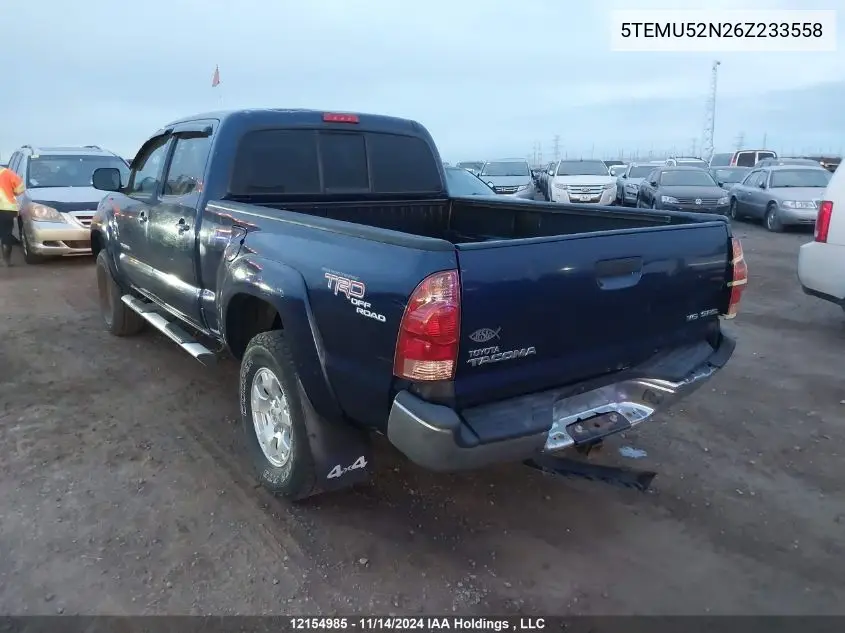 2006 Toyota Tacoma Double Cab Long Bed VIN: 5TEMU52N26Z233558 Lot: 12154985