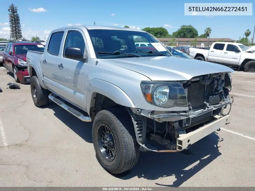 2006 Toyota Tacoma Base V6 VIN: 5TELU42N66Z272451 Lot: 42239015