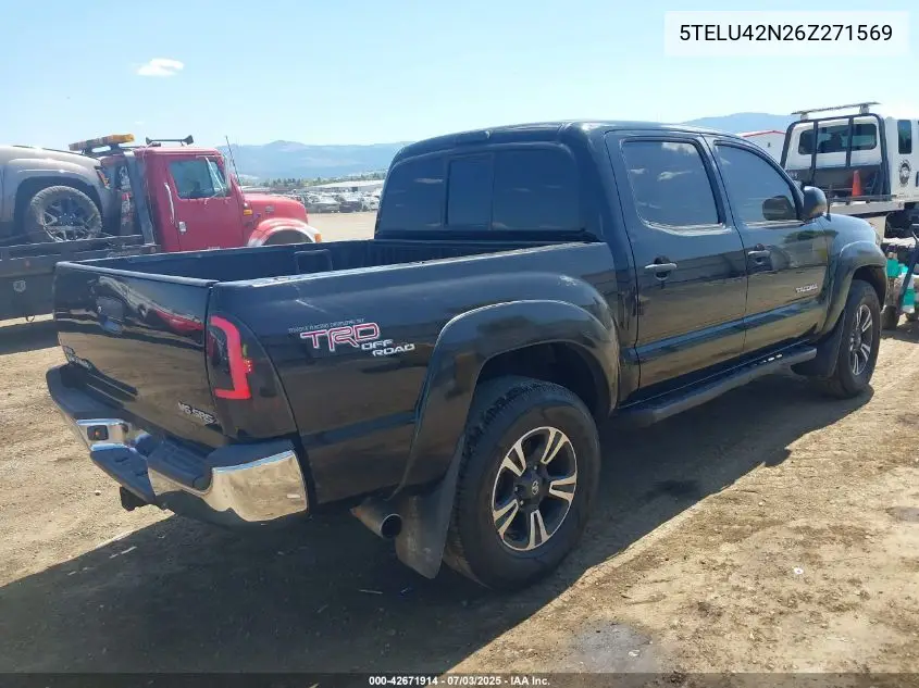 2006 Toyota Tacoma Double Cab VIN: 5TELU42N26Z271569 Lot: 42671914
