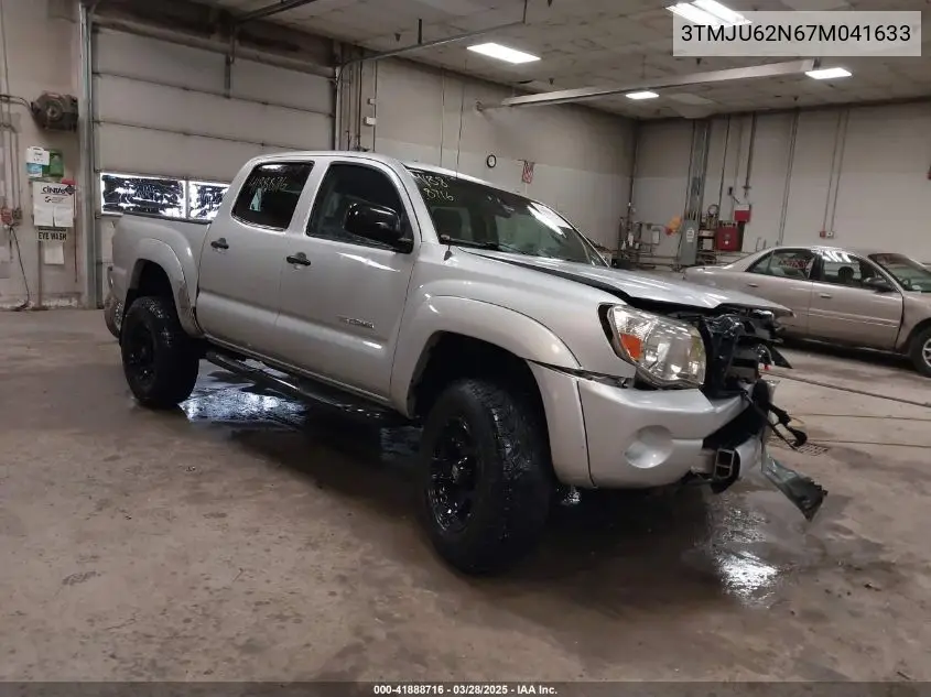2007 Toyota Tacoma Prerunner V6 VIN: 3TMJU62N67M041633 Lot: 41888716