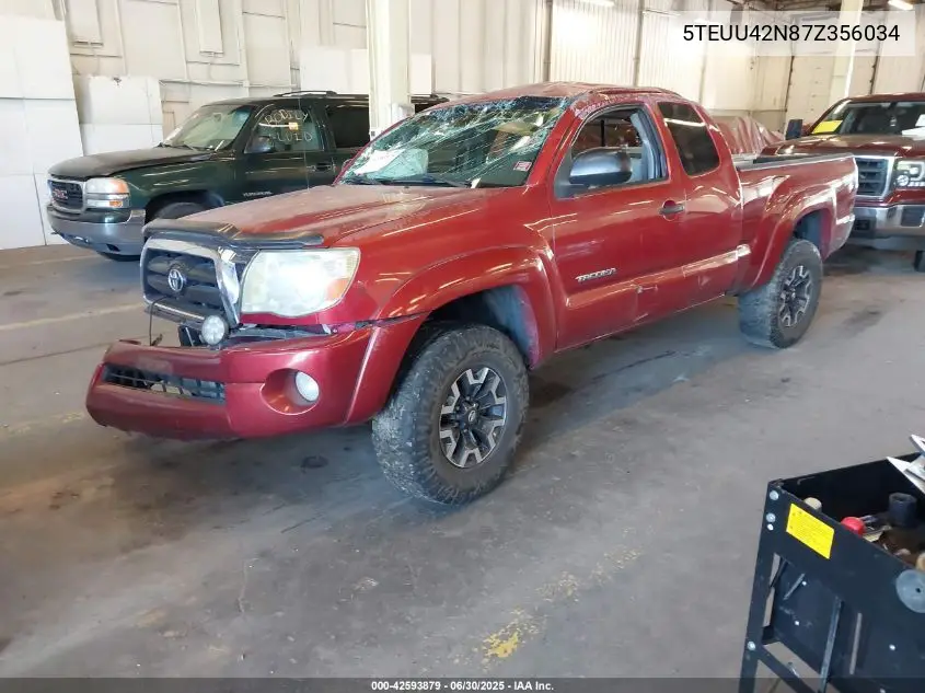 2007 Toyota Tacoma Base V6 VIN: 5TEUU42N87Z356034 Lot: 42593879