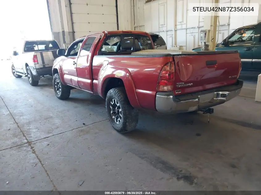 2007 Toyota Tacoma Base V6 VIN: 5TEUU42N87Z356034 Lot: 42593879