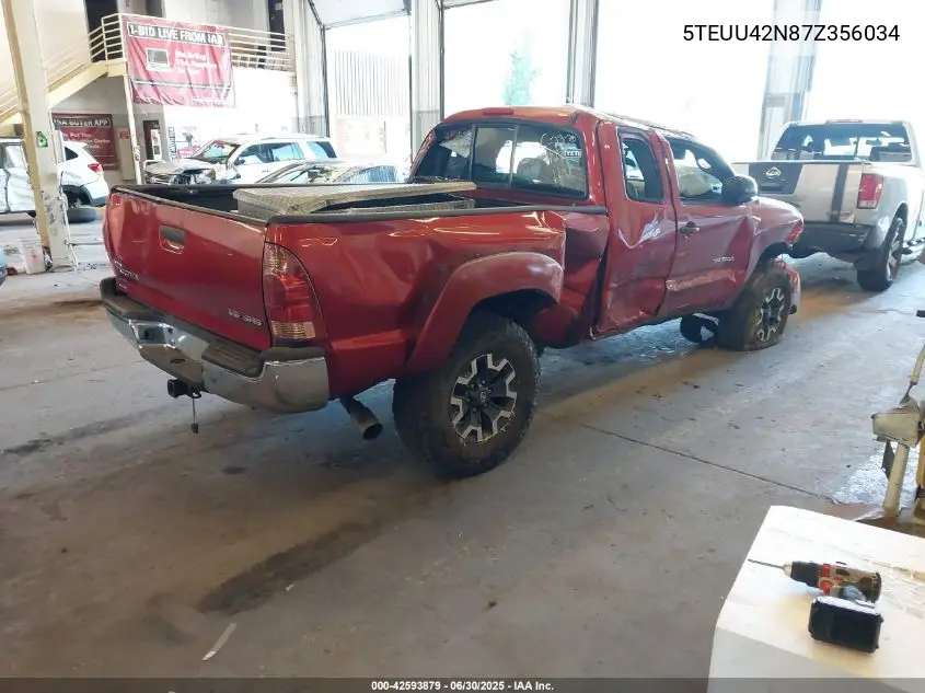 2007 Toyota Tacoma Base V6 VIN: 5TEUU42N87Z356034 Lot: 42593879