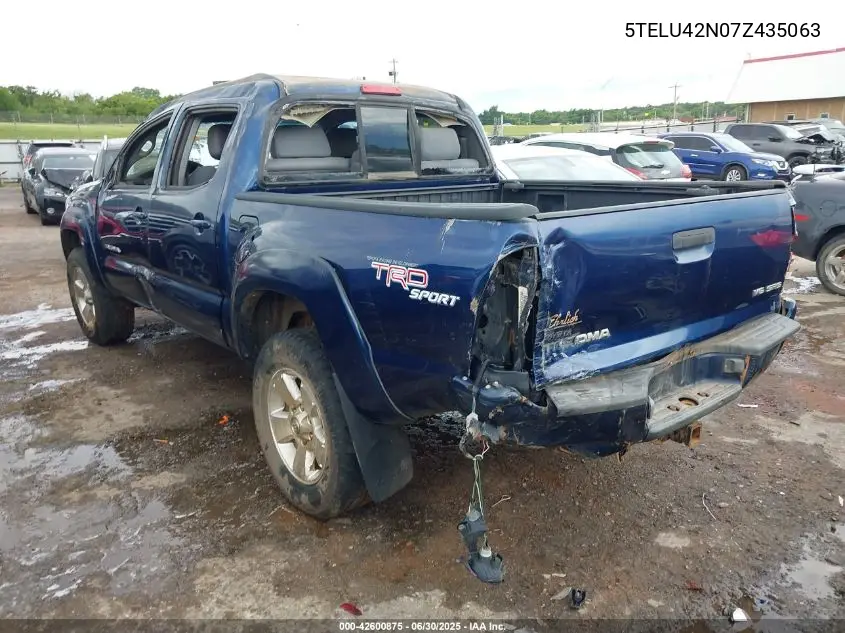 2007 Toyota Tacoma Base V6 VIN: 5TELU42N07Z435063 Lot: 42600875