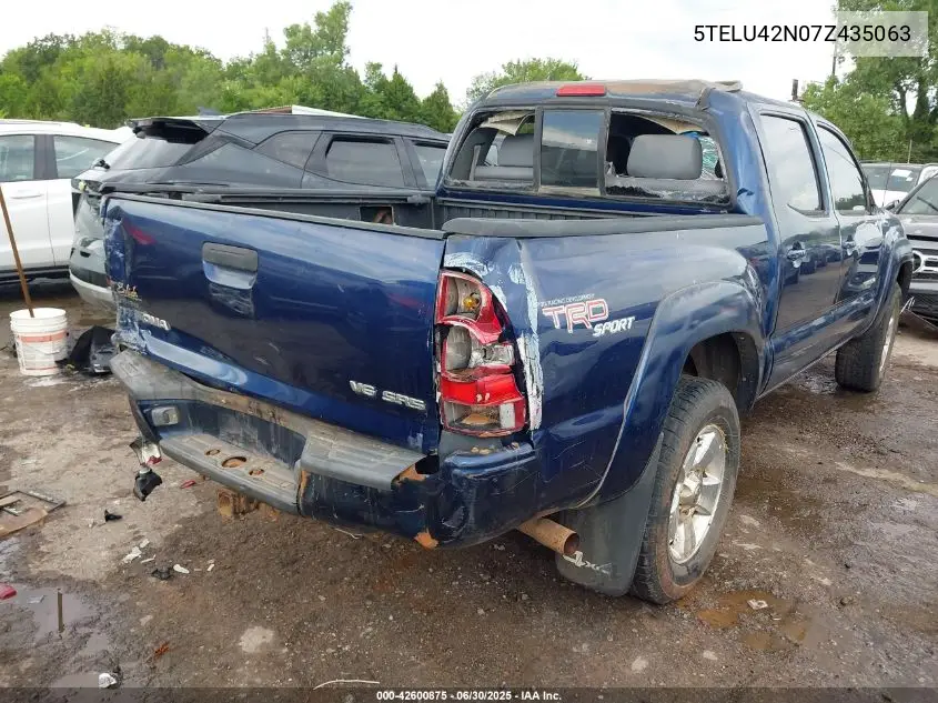 2007 Toyota Tacoma Base V6 VIN: 5TELU42N07Z435063 Lot: 42600875