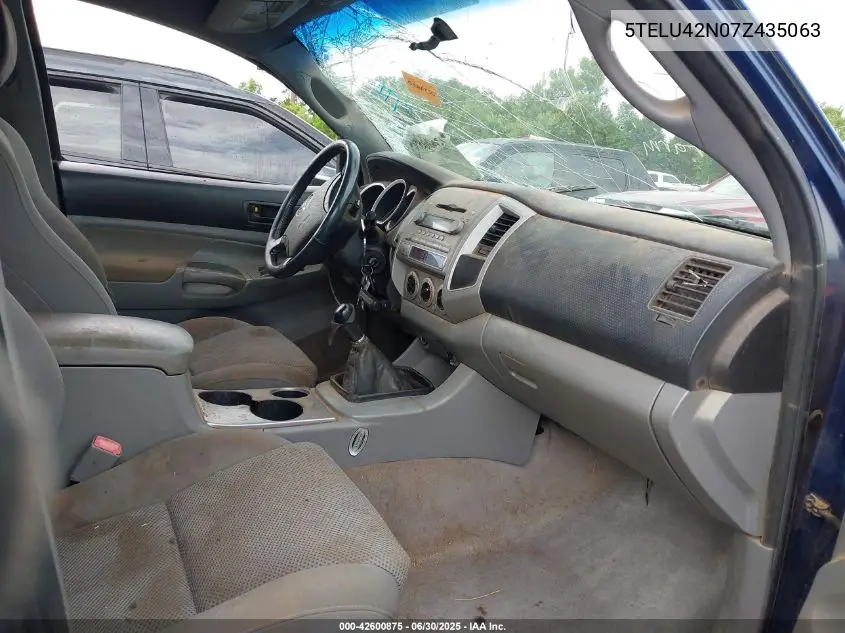 2007 Toyota Tacoma Base V6 VIN: 5TELU42N07Z435063 Lot: 42600875