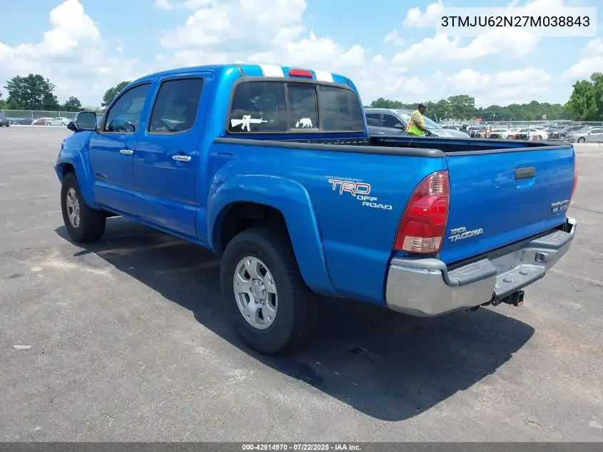 2007 Toyota Tacoma Prerunner V6 VIN: 3TMJU62N27M038843 Lot: 42814970