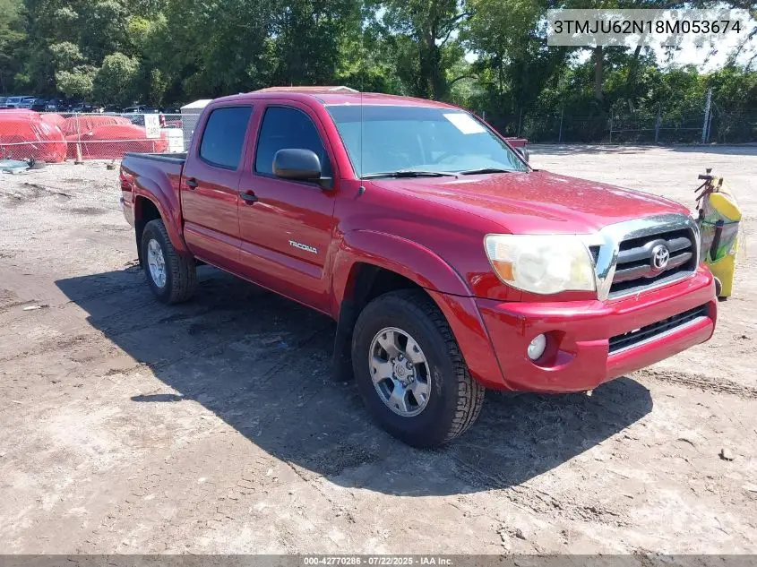 2008 Toyota Tacoma Prerunner V6 VIN: 3TMJU62N18M053674 Lot: 42770286