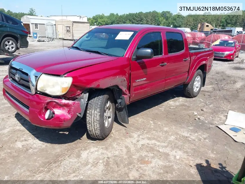 2008 Toyota Tacoma Prerunner V6 VIN: 3TMJU62N18M053674 Lot: 42770286