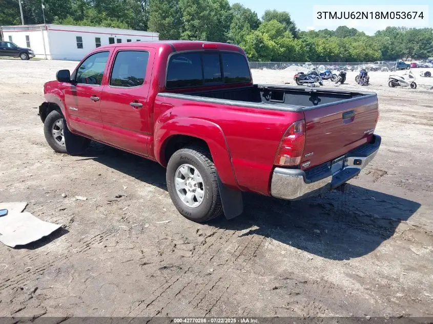 2008 Toyota Tacoma Prerunner V6 VIN: 3TMJU62N18M053674 Lot: 42770286
