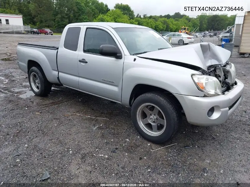 2010 Toyota Tacoma VIN: 5TETX4CN2AZ736446 Lot: 42241187