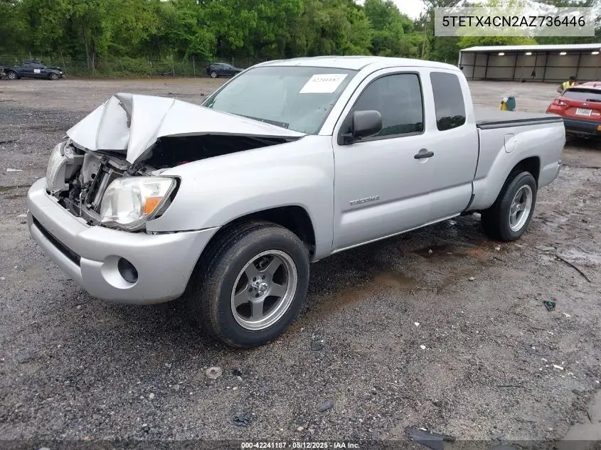 2010 Toyota Tacoma VIN: 5TETX4CN2AZ736446 Lot: 42241187
