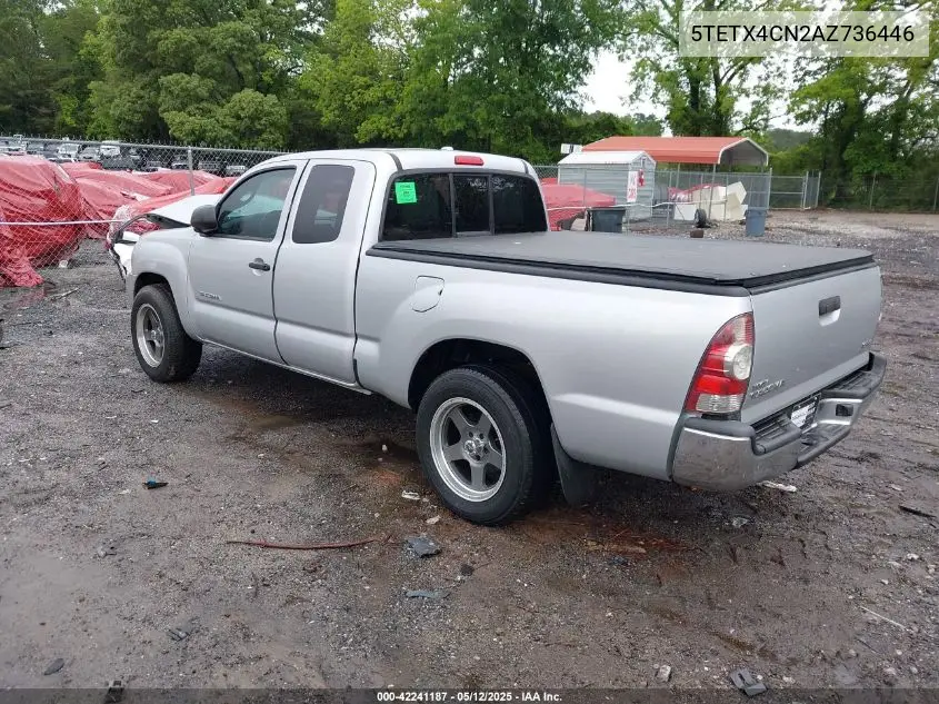2010 Toyota Tacoma VIN: 5TETX4CN2AZ736446 Lot: 42241187