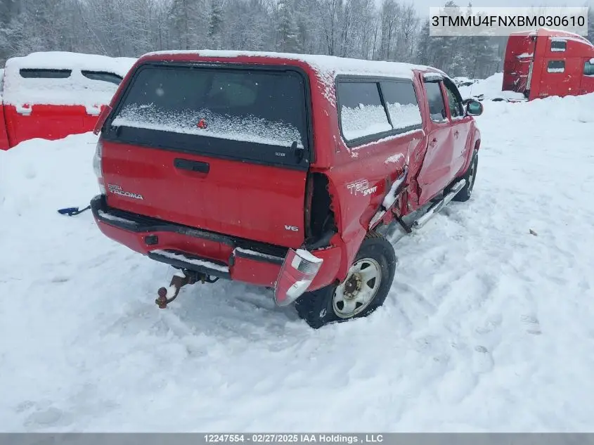 2011 Toyota Tacoma V6 VIN: 3TMMU4FNXBM030610 Lot: 12247554