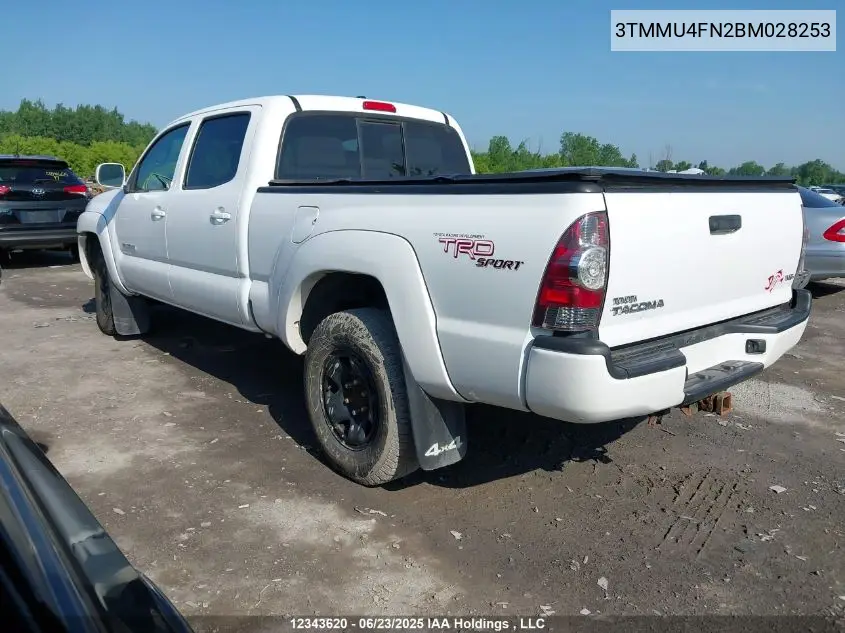 2011 Toyota Tacoma V6 VIN: 3TMMU4FN2BM028253 Lot: 12343620