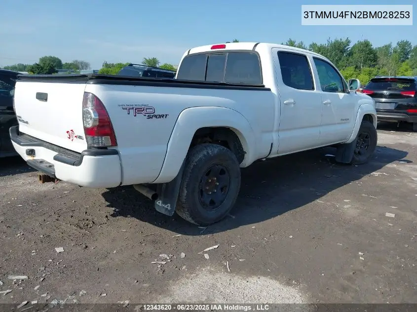 2011 Toyota Tacoma V6 VIN: 3TMMU4FN2BM028253 Lot: 12343620
