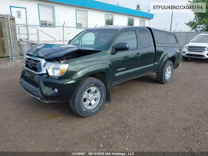 2012 Toyota Tacoma VIN: 5TFUU4EN2CX045194 Lot: 12336087
