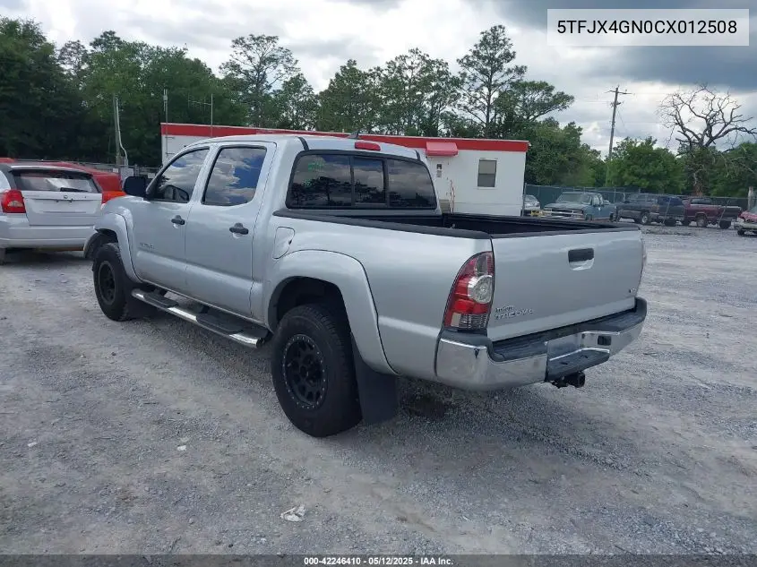 2012 Toyota Tacoma Prerunner VIN: 5TFJX4GN0CX012508 Lot: 42246410