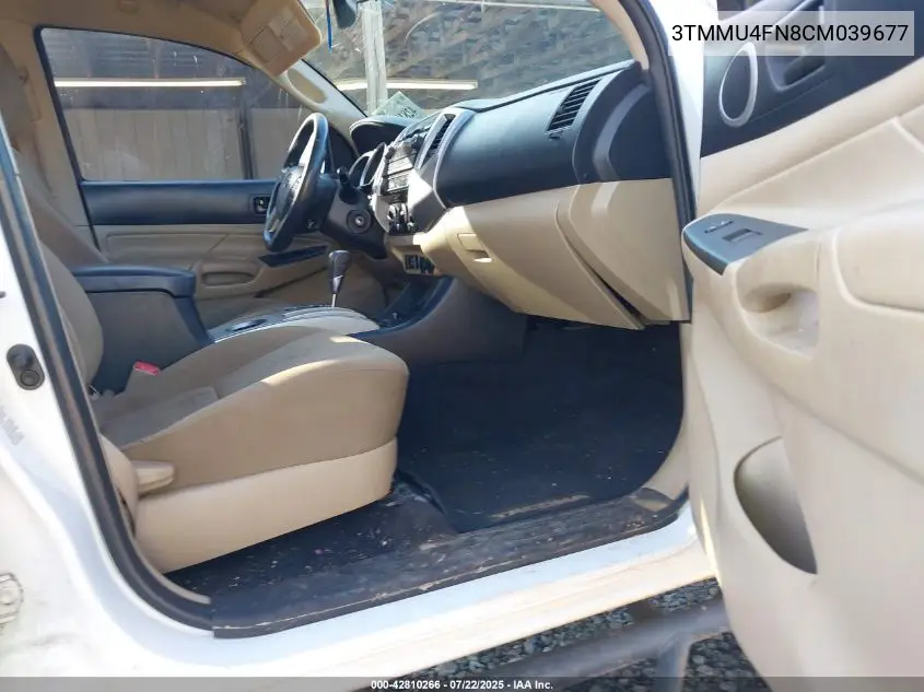2012 Toyota Tacoma Base V6 VIN: 3TMMU4FN8CM039677 Lot: 42810266