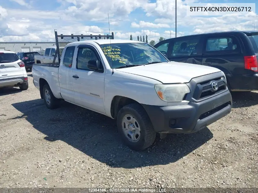 2013 Toyota Tacoma Access Cab VIN: 5TFTX4CN3DX026712 Lot: 12354166