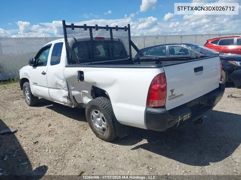 2013 Toyota Tacoma Access Cab VIN: 5TFTX4CN3DX026712 Lot: 12354166