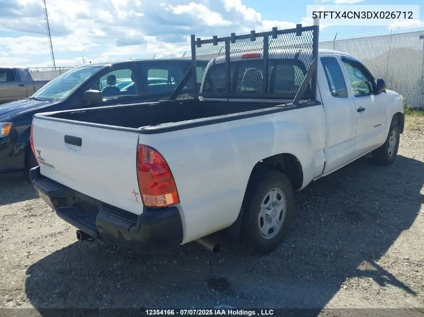 2013 Toyota Tacoma Access Cab VIN: 5TFTX4CN3DX026712 Lot: 12354166