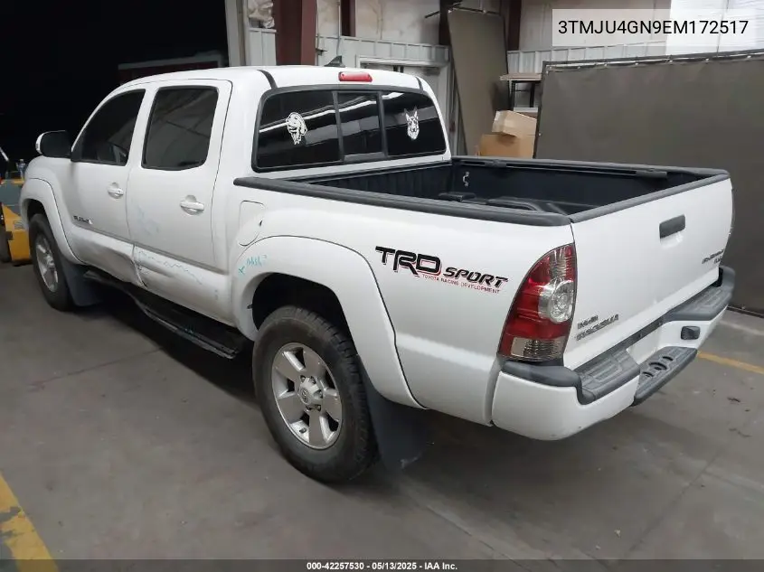 2014 Toyota Tacoma Prerunner V6 VIN: 3TMJU4GN9EM172517 Lot: 42257530