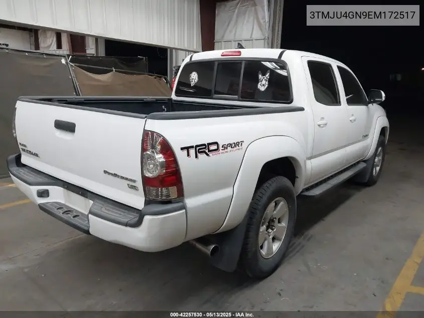 2014 Toyota Tacoma Prerunner V6 VIN: 3TMJU4GN9EM172517 Lot: 42257530