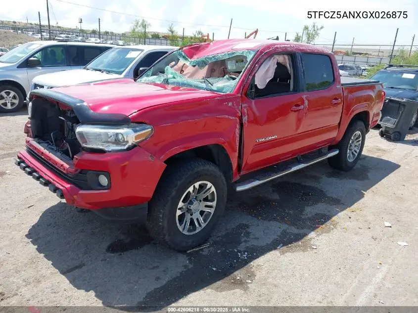 2016 Toyota Tacoma Sr5 V6 VIN: 5TFCZ5ANXGX026875 Lot: 42606218