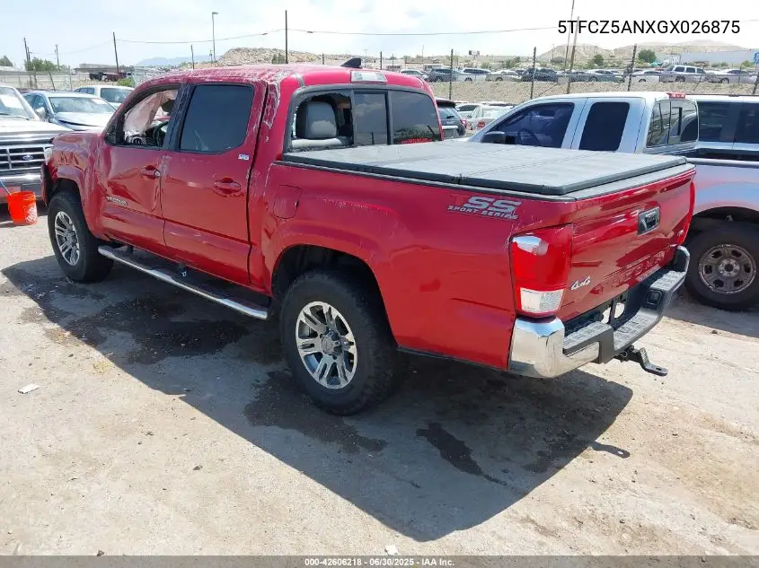2016 Toyota Tacoma Sr5 V6 VIN: 5TFCZ5ANXGX026875 Lot: 42606218