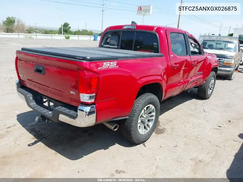 2016 Toyota Tacoma Sr5 V6 VIN: 5TFCZ5ANXGX026875 Lot: 42606218
