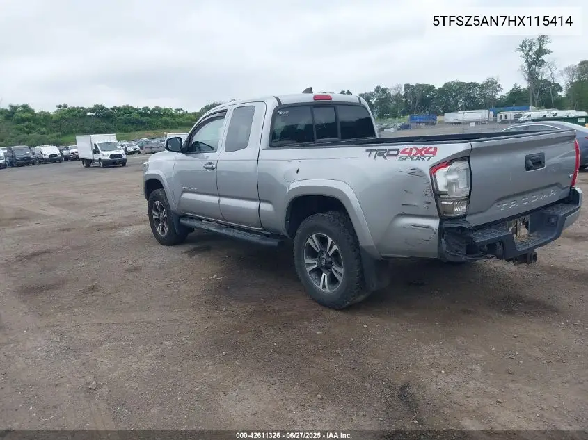 2017 Toyota Tacoma Trd Sport VIN: 5TFSZ5AN7HX115414 Lot: 42611326