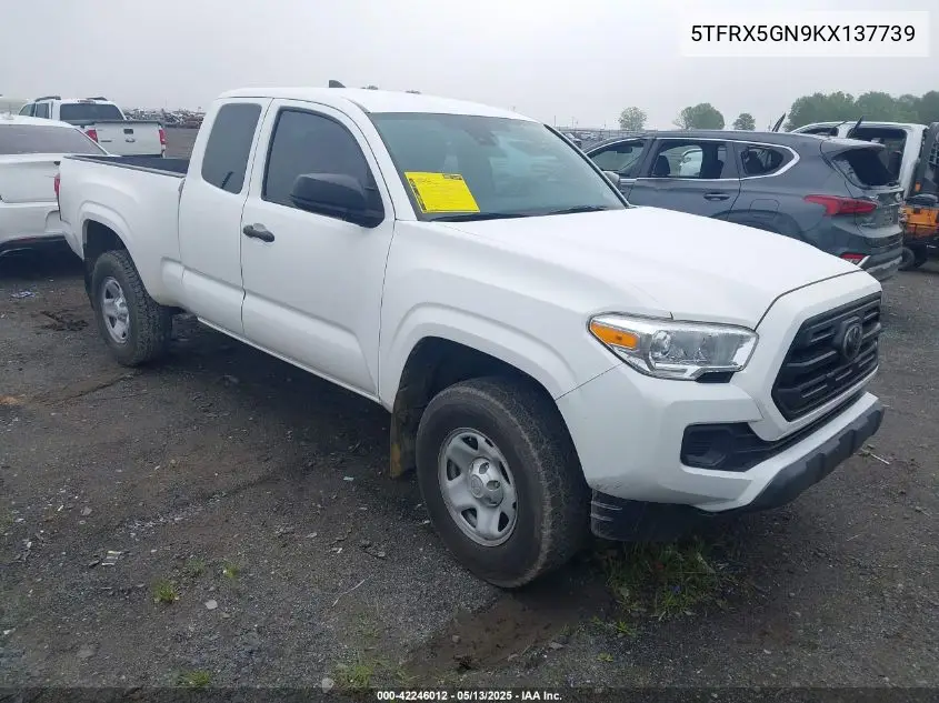 2019 Toyota Tacoma Sr VIN: 5TFRX5GN9KX137739 Lot: 42246012