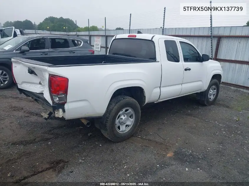 2019 Toyota Tacoma Sr VIN: 5TFRX5GN9KX137739 Lot: 42246012