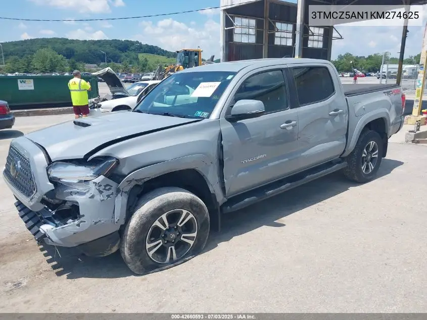 2019 Toyota Tacoma Trd Sport VIN: 3TMCZ5AN1KM274625 Lot: 42660593