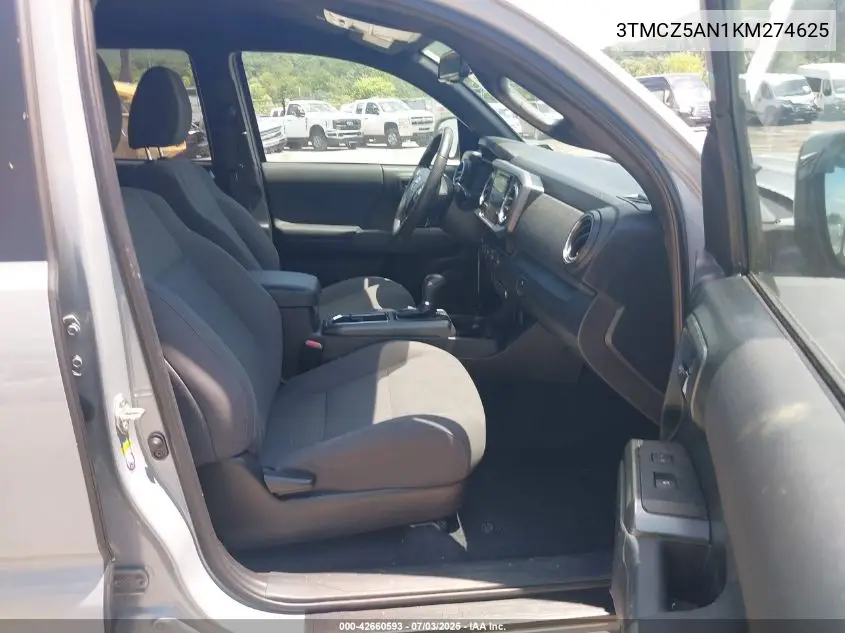 2019 Toyota Tacoma Trd Sport VIN: 3TMCZ5AN1KM274625 Lot: 42660593