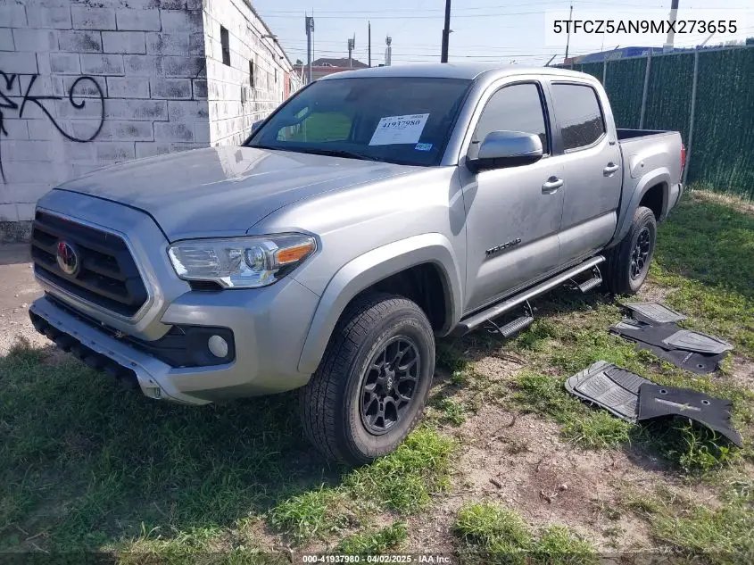 2021 Toyota Tacoma Sr5 V6 VIN: 5TFCZ5AN9MX273655 Lot: 41937980