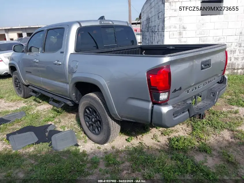 2021 Toyota Tacoma Sr5 V6 VIN: 5TFCZ5AN9MX273655 Lot: 41937980