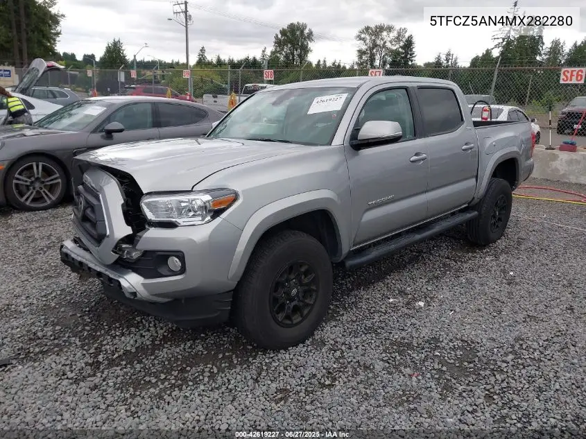 2021 Toyota Tacoma Sr5 V6 VIN: 5TFCZ5AN4MX282280 Lot: 42619227