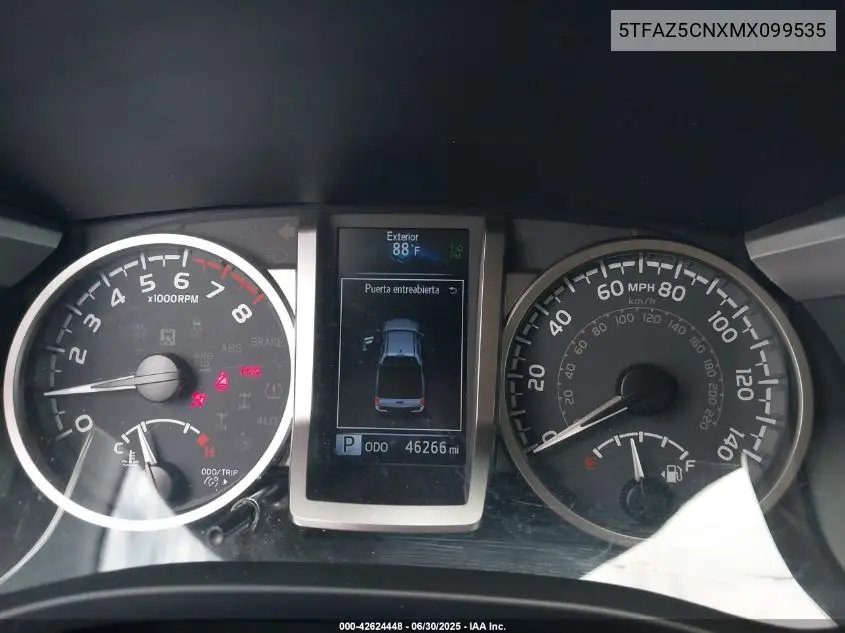 2021 Toyota Tacoma Sr5 V6 VIN: 5TFAZ5CNXMX099535 Lot: 42624448