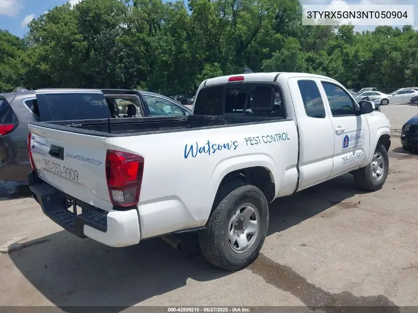 2022 Toyota Tacoma Sr VIN: 3TYRX5GN3NT050904 Lot: 42599210