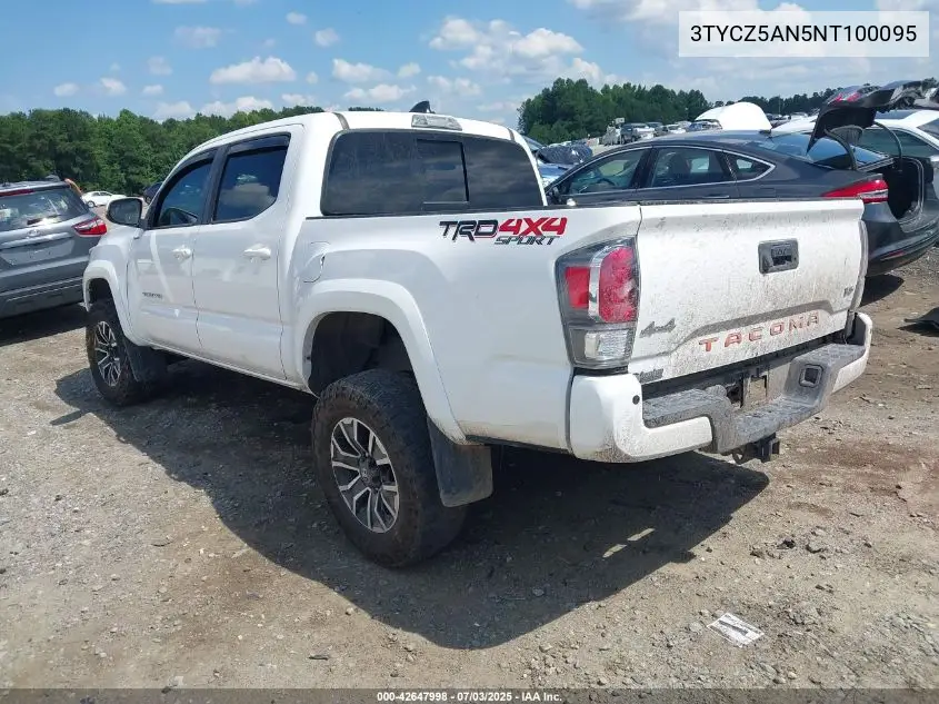 2022 Toyota Tacoma Trd Sport VIN: 3TYCZ5AN5NT100095 Lot: 42647998