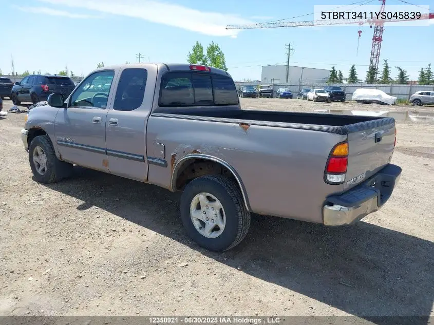 5TBRT3411YS045839 2000 Toyota Tundra Access Cab/Access Cab Sr5