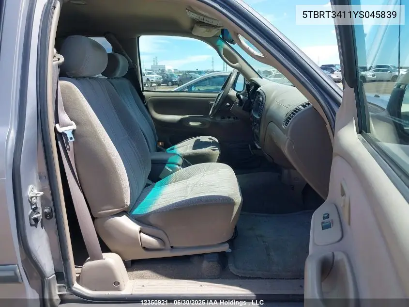 5TBRT3411YS045839 2000 Toyota Tundra Access Cab/Access Cab Sr5