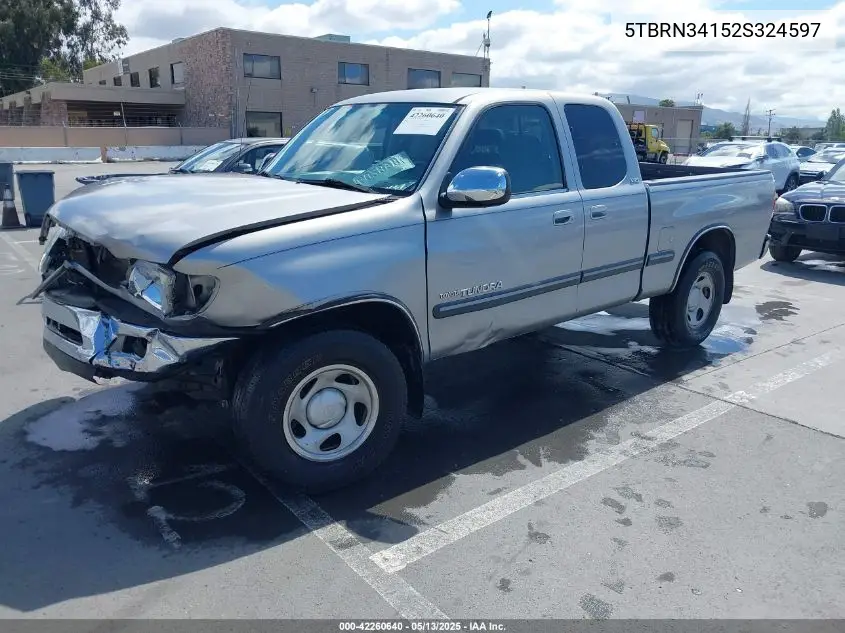 2002 Toyota Tundra Sr5 VIN: 5TBRN34152S324597 Lot: 42260640